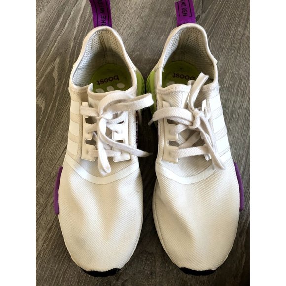 Adidas NMD R1 Chalk White Semi Solar Yellow Mens Authentic Size 9 main image 9